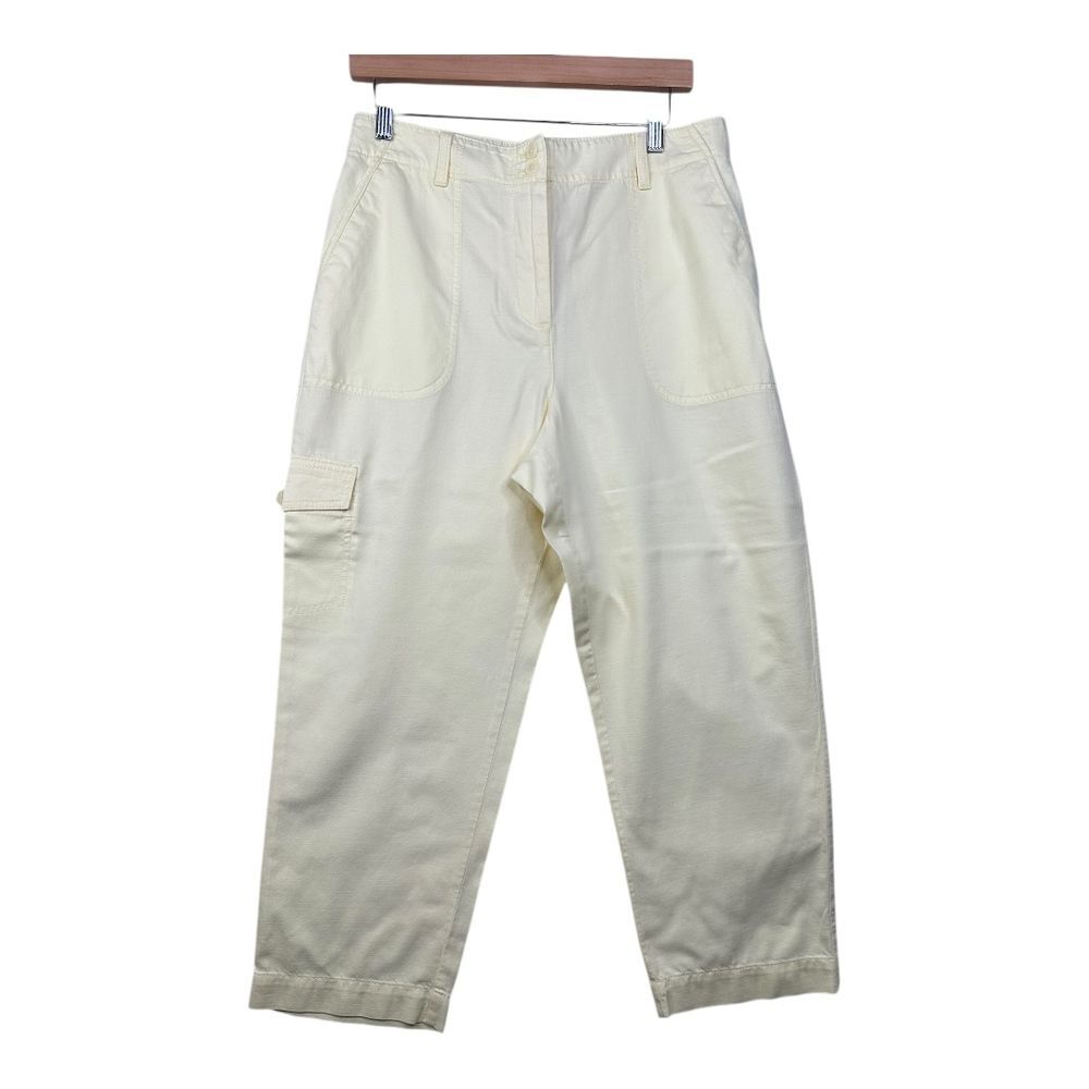Talbots Supersoft‎ Cotton/Linen Blend Cargo Pants size 10 Yellow